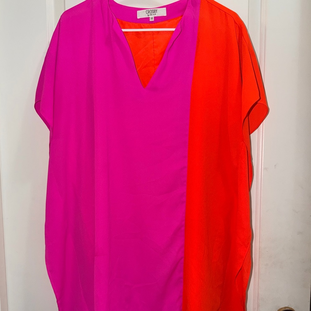 Crosby Vibrant Red and Pink Blouse